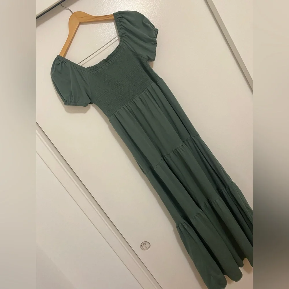 Daily Practice By Anthropologie Tiered Maxi Dress In Green - Picture 5 of 7
